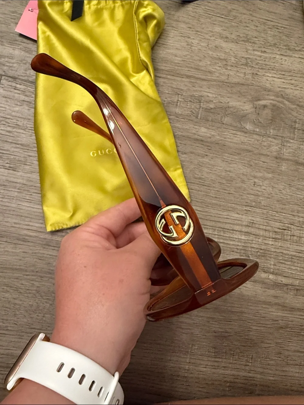 Gucci Women's Large Brown Tortoiseshell Frame Sunglasses